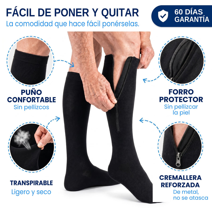 Fácil de poner y quitar: puño confortable, forro protector, transpirable, cremallera reforzada